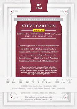 2016 Panini National Treasures - Prime #143 Steve Carlton Back