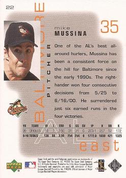 2000 Upper Deck Pros & Prospects #22 Mike Mussina Back