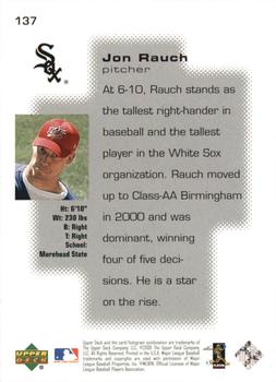2000 Upper Deck Pros & Prospects #137 Jon Rauch Back