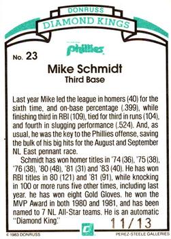 2003 Donruss Diamond Kings - Recollection Collection 2 #23 Mike Schmidt Back