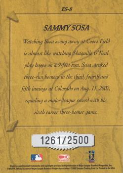 2003 Donruss - Elite Series #ES-8 Sammy Sosa Back
