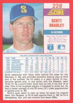1990 Score #228 Scott Bradley Back