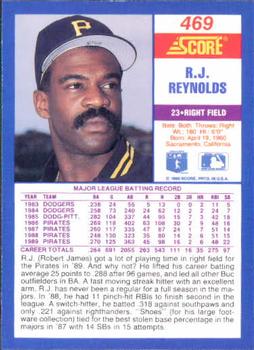 1990 Score #469 R.J. Reynolds Back
