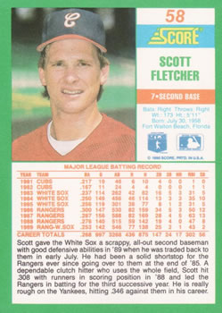 1990 Score #58 Scott Fletcher Back