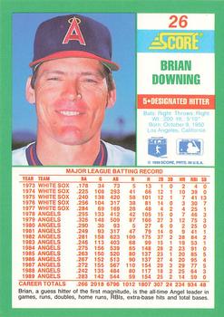 1990 Score #26 Brian Downing Back