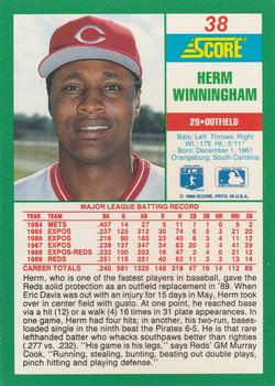 1990 Score #38 Herm Winningham Back