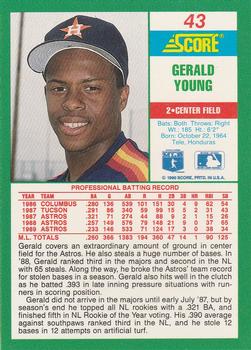 1990 Score #43 Gerald Young Back