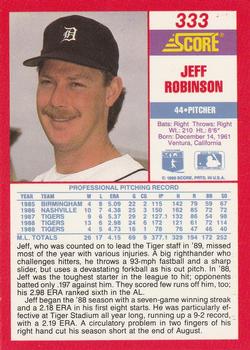 1990 Score #333 Jeff Robinson Back