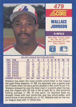 1990 Score #479 Wallace Johnson Back