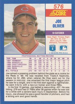 1990 Score #576 Joe Oliver Back