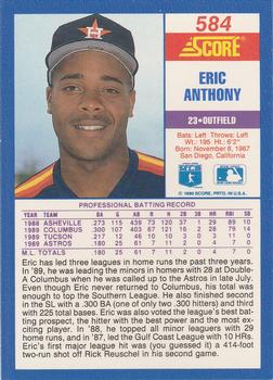1990 Score #584 Eric Anthony Back