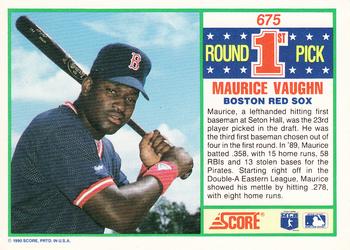 1990 Score #675 Maurice Vaughn Back