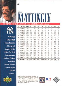2000 Upper Deck Yankees Legends #6 Don Mattingly Back