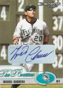 2003 Donruss/Leaf/Playoff (DLP) Rookies & Traded - 2003 Donruss Rookies & Traded Autographs #7 Miguel Cabrera Front