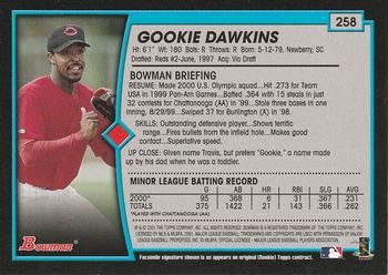 2001 Bowman #258 Gookie Dawkins Back