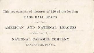 1921-23 National Caramel (E220) #NNO Bill Cunningham Back