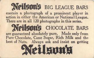 1922 Neilson's Chocolate V61 Type 1 #4 Joe Bush Back