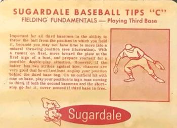 1962 Sugardale Wieners Cleveland Indians #C Don Hoak Back