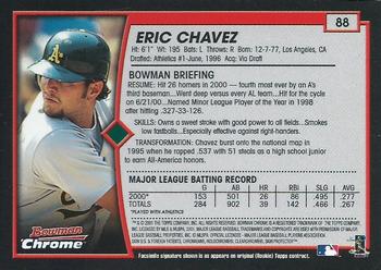 2001 Bowman Chrome #88 Eric Chavez Back