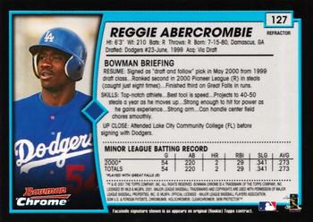2001 Bowman Chrome #127 Reggie Abercrombie Back