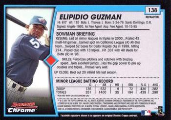 2001 Bowman Chrome #138 Elpidio Guzman Back
