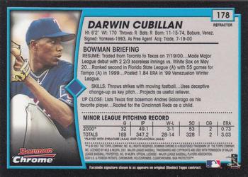 2001 Bowman Chrome #178 Darwin Cubillan Back