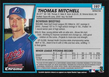 2001 Bowman Chrome #197 Thomas Mitchell Back