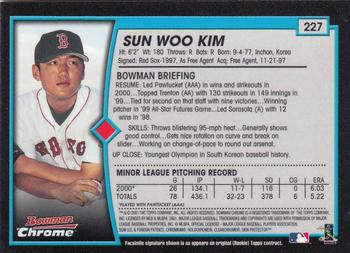 2001 Bowman Chrome #227 Sun Woo Kim Back