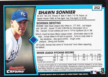 2001 Bowman Chrome #252 Shawn Sonnier Back