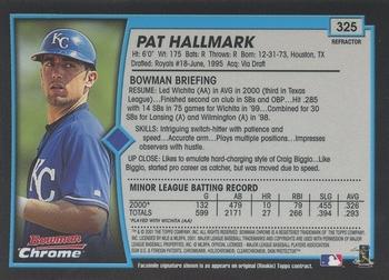 2001 Bowman Chrome #325 Pat Hallmark Back