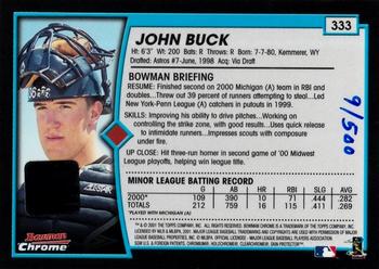 2001 Bowman Chrome #333 John Buck Back