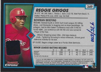 2001 Bowman Chrome #349 Reggie Griggs Back