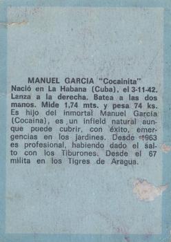 1970 Ovenca Venezuelan #8 Manuel Garcia Back