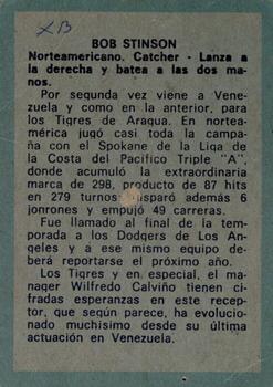 1970 Ovenca Venezuelan #38 Bob Stinson Back