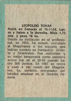 1970 Ovenca Venezuelan #97 Leopoldo Tovar Back