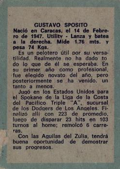 1970 Ovenca Venezuelan #163 Gustavo Sposito Back