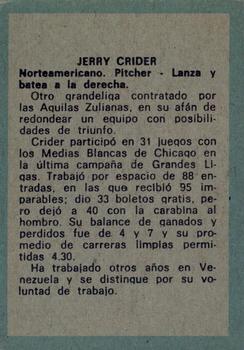 1970 Ovenca Venezuelan #192 Jerry Crider Back