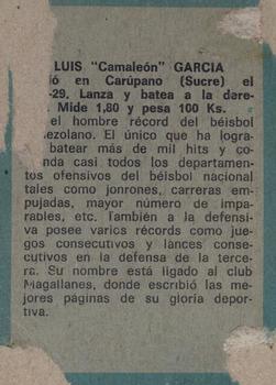 1970 Ovenca Venezuelan #282 Luis Garcia Back