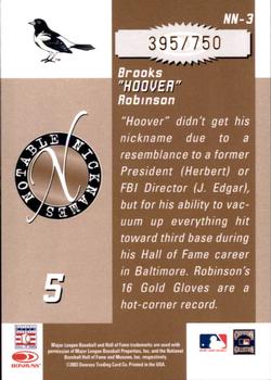 2003 Donruss Signature - Notable Nicknames #NN-3 Brooks Robinson Back