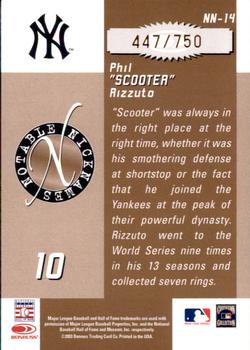 2003 Donruss Signature - Notable Nicknames #NN-14 Phil Rizzuto Back
