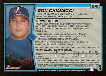 2001 Bowman Draft Picks & Prospects #BDP18 Ron Chiavacci Back