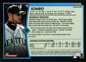2001 Bowman Draft Picks & Prospects #BDP84 Ichiro Back