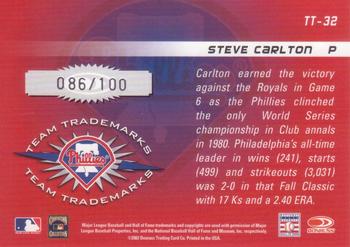 2003 Donruss Signature - Team Trademarks Century #TT-TT-32 Steve Carlton Back