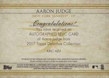 2017 Topps Definitive Collection #ARC-AJU Aaron Judge Back