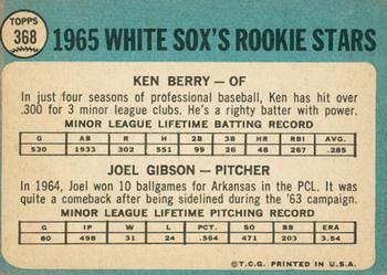 2014 Topps Heritage - 50th Anniversary Buybacks #368 White Sox 1965 Rookie Stars - Berry / Gibson Back