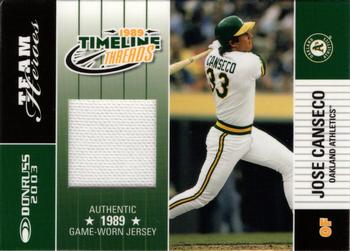 2003 Donruss Team Heroes - Timeline Threads #TT-33 Jose Canseco Front