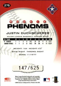 2001 Donruss Class of 2001 #275 Justin Duchscherer Back