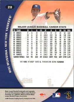 2001 Donruss Class of 2001 #28 Mike Mussina Back