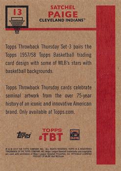 2017 Topps Throwback Thursday #13 Satchel Paige Back