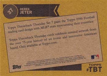2017 Topps Throwback Thursday #37 Derek Jeter Back